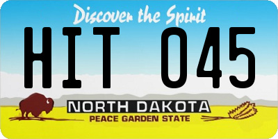 ND license plate HIT045
