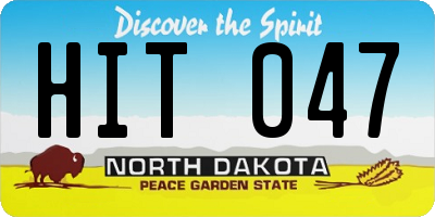 ND license plate HIT047