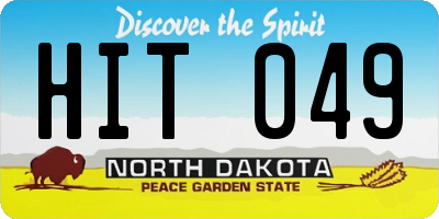 ND license plate HIT049