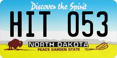 ND license plate HIT053