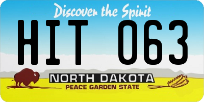 ND license plate HIT063