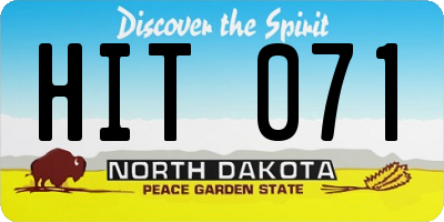 ND license plate HIT071