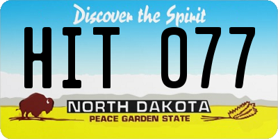 ND license plate HIT077