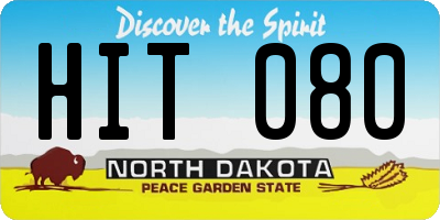 ND license plate HIT080