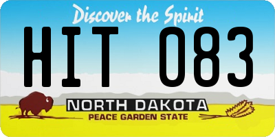 ND license plate HIT083