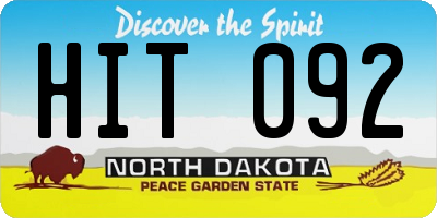 ND license plate HIT092