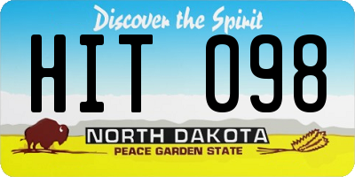 ND license plate HIT098