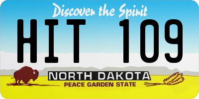 ND license plate HIT109