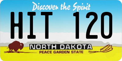 ND license plate HIT120