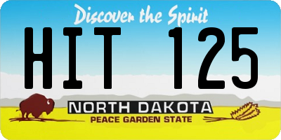 ND license plate HIT125