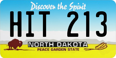 ND license plate HIT213