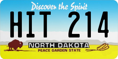 ND license plate HIT214