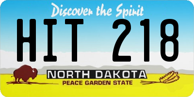 ND license plate HIT218