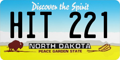 ND license plate HIT221