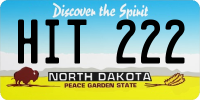 ND license plate HIT222