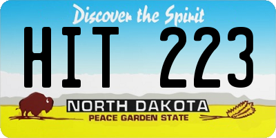 ND license plate HIT223