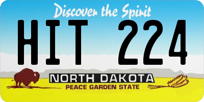 ND license plate HIT224