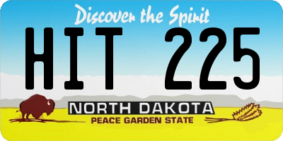 ND license plate HIT225