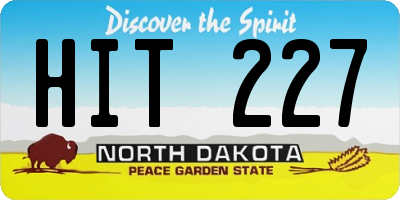 ND license plate HIT227