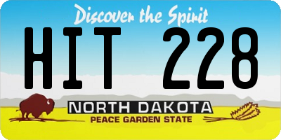 ND license plate HIT228