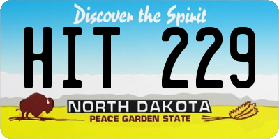 ND license plate HIT229