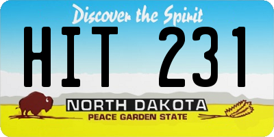 ND license plate HIT231