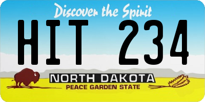 ND license plate HIT234