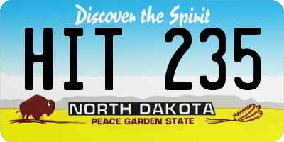 ND license plate HIT235