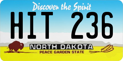 ND license plate HIT236