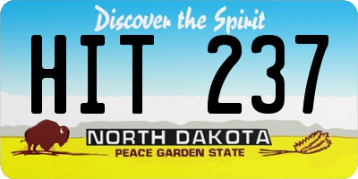 ND license plate HIT237