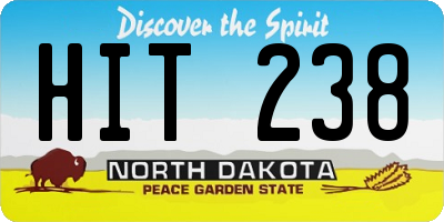 ND license plate HIT238