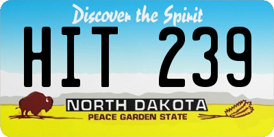 ND license plate HIT239