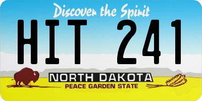 ND license plate HIT241