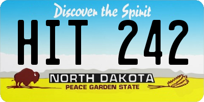 ND license plate HIT242