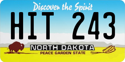 ND license plate HIT243