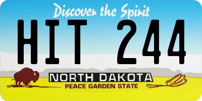 ND license plate HIT244