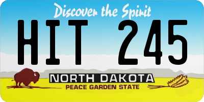 ND license plate HIT245