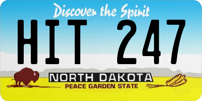 ND license plate HIT247