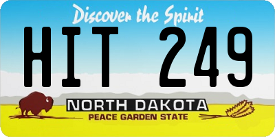 ND license plate HIT249