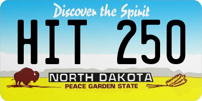 ND license plate HIT250