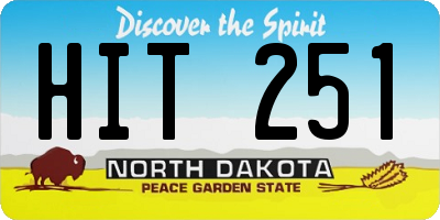 ND license plate HIT251