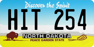 ND license plate HIT254