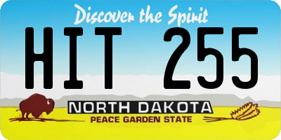 ND license plate HIT255