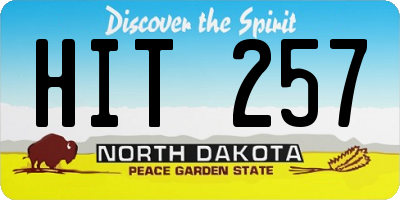 ND license plate HIT257