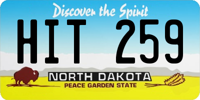 ND license plate HIT259