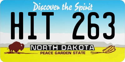 ND license plate HIT263