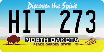 ND license plate HIT273