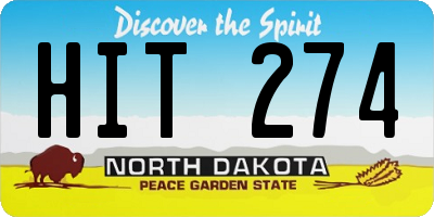 ND license plate HIT274