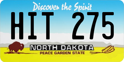 ND license plate HIT275