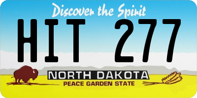 ND license plate HIT277